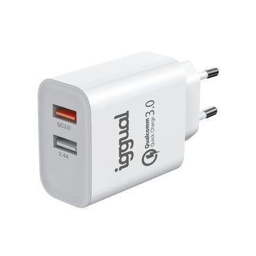 iggual Carregador doble 2xUSB carga rápida QC3.0 30W - imagem 2