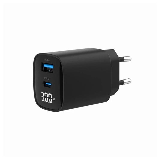 Gembird Carregador rápido USB de 2 Portas 30 W LCD
