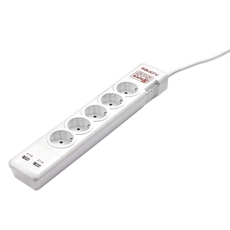 Tomada Múltipla Salicru SPS SAFE 5+ Regleta com Protección 5 Tomas - imagem 2
