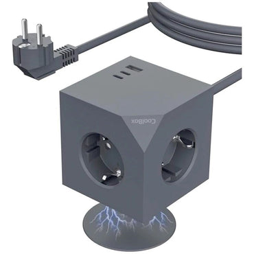 Coolbox CUBIK 3 Enchufes Cubo Magnético Carga USB - imagem 2