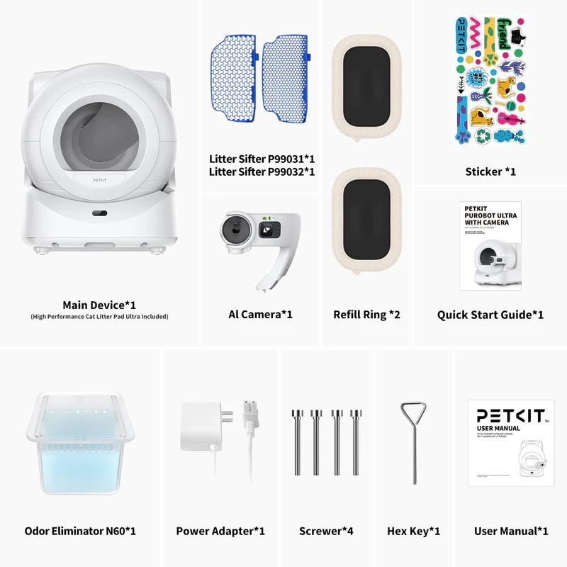 Caixa de Areia Purobot Ultra with Camera Smart Cat Litter Box