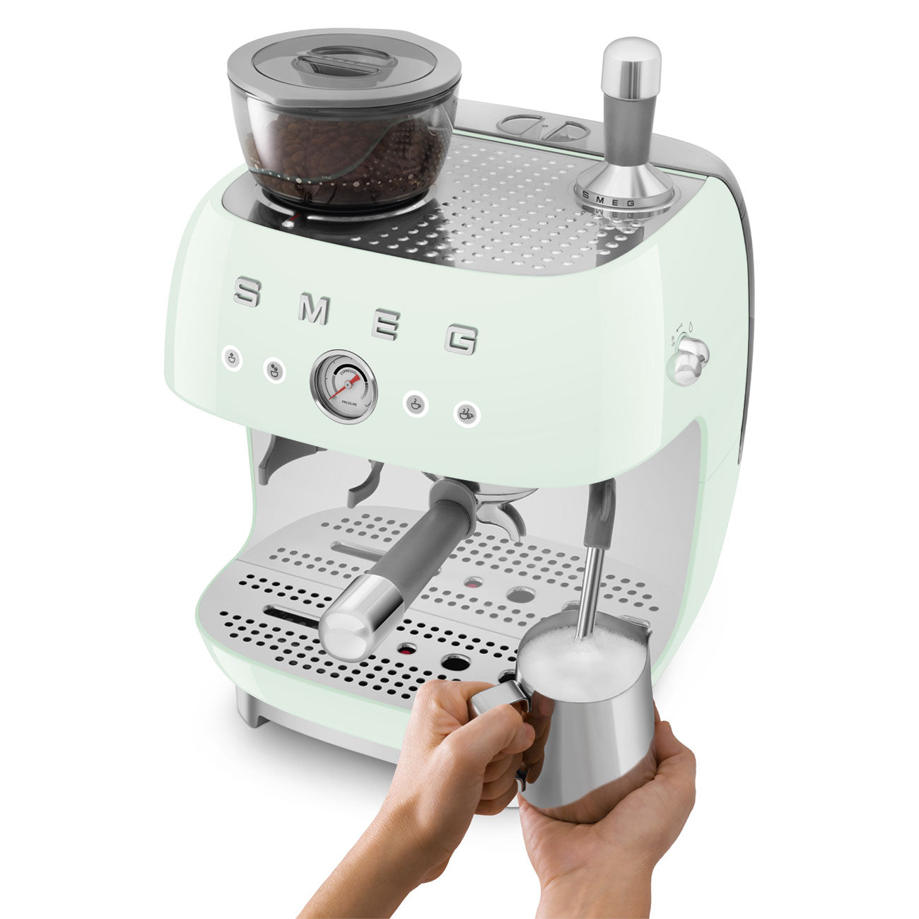 Smeg Coffee Machine Espresso Manual Retro-Style Pastel Green EGF03PGEU