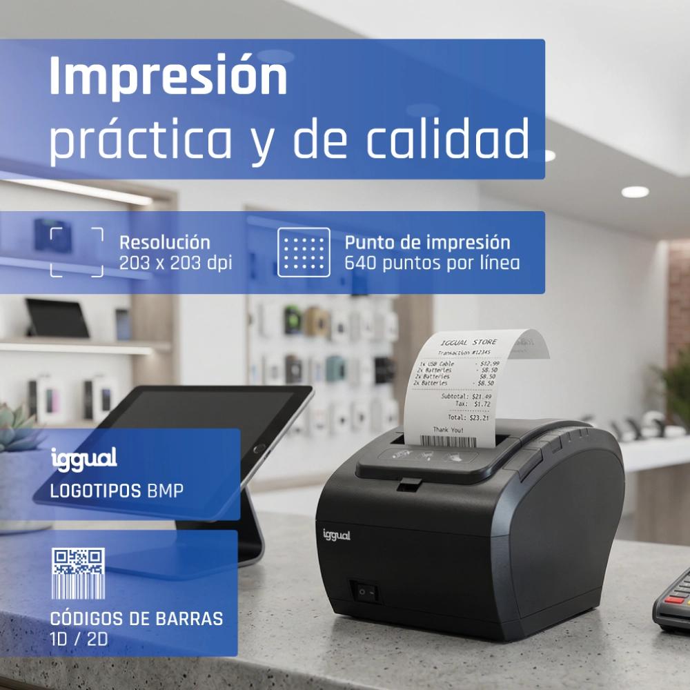 Impressora iggual Térmica TP8002 USB+RS232+Ethernet - imagem 4