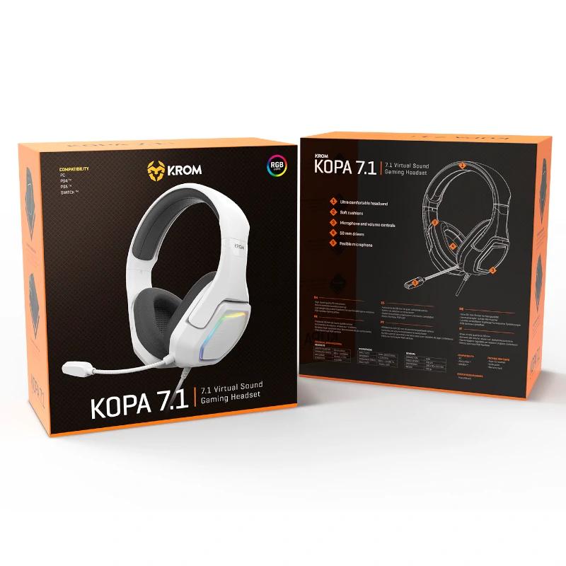 KROM KOPA auscultadores de jogos 7.1 VIRTUAL BLANC - imagem 4