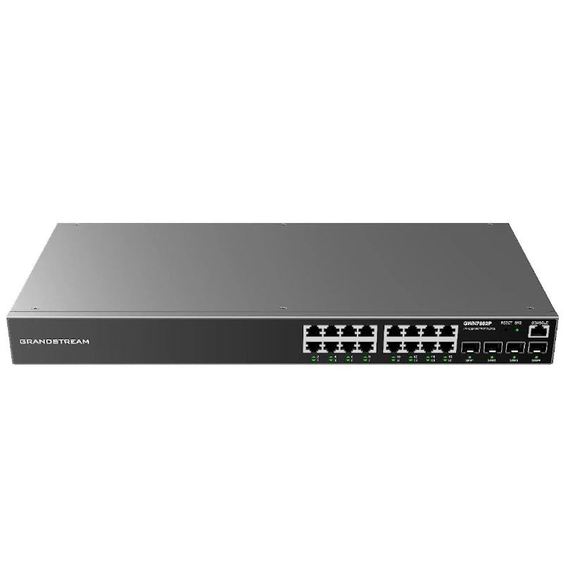 Switch de Rede Grandstream GWN7802P 16xGbE PoE 4xSFP 240W