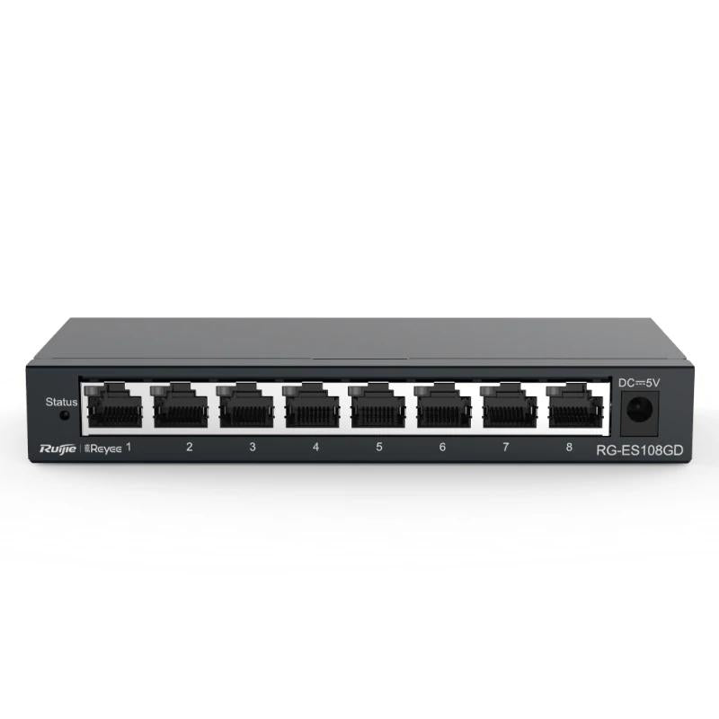 Switch de Rede Reyee Unmanaged 8xGb RJ45 Steel Case