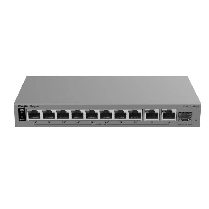 Switch de Rede Reyee RG-ES211GS-LP Cloud 8P PoE + 2P 1G +