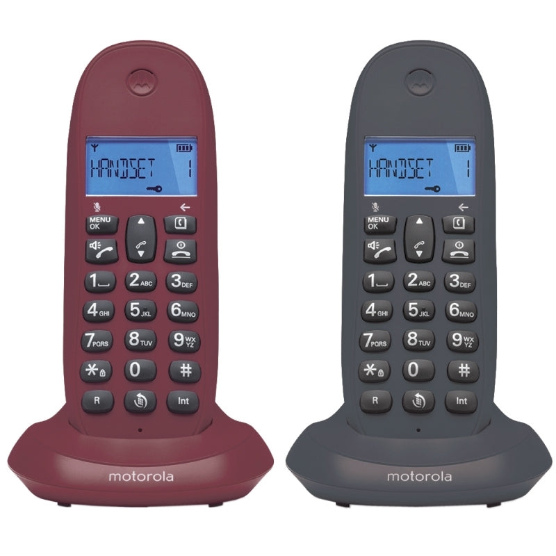 Telefone sem Fios MOTOROLA C1002 LB+ Telefono DECT DUO Cinzento-Granate - imagem 2
