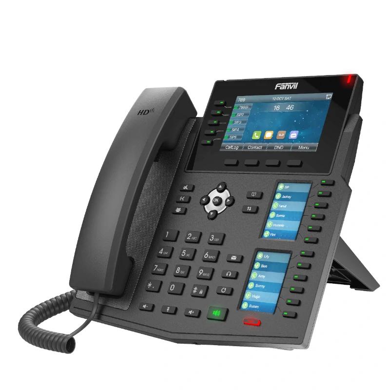 Telefone VoIP Fanvil X6U, 20 líneas SIP, 2 pantallas laterales - imagem 3