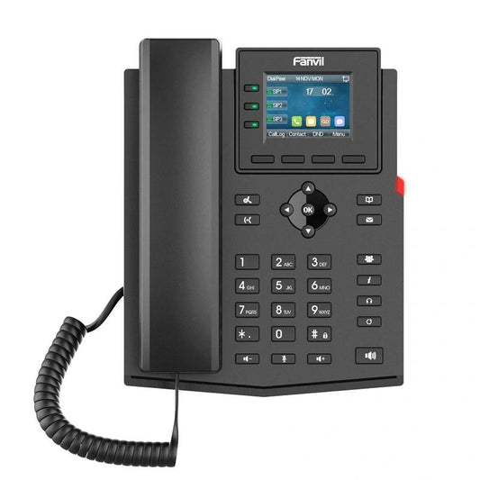 Telefone VoIP Fanvil X303G, 4 líneas SIP, com Gigabit, sem PSU
