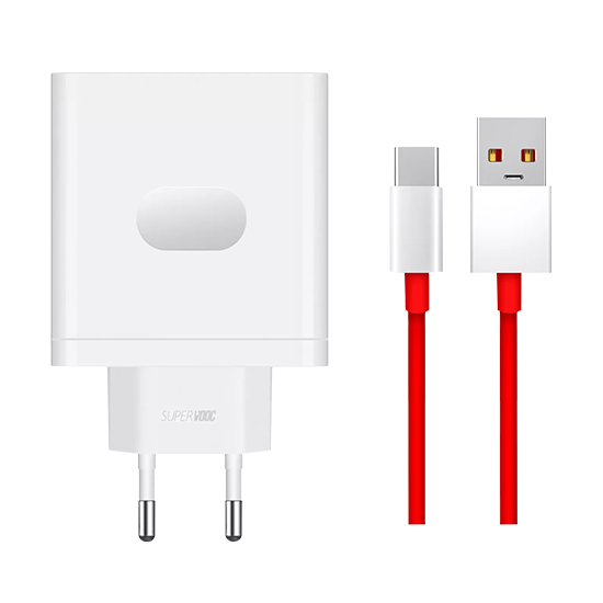 OnePlus 100W USB-A SuperVooc Adapter + Cable - White