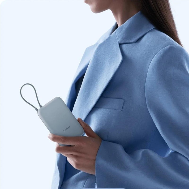 Power bank xiaomi 10000mah com cabo integrado azul bhr9073gl