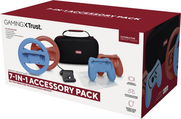 Pack Gaming Trust Gaming GXT 1249/ caixa rígido + 2 Joy-com + 2 Volantes + Cristal Templado para Switch + suporte de Carga
