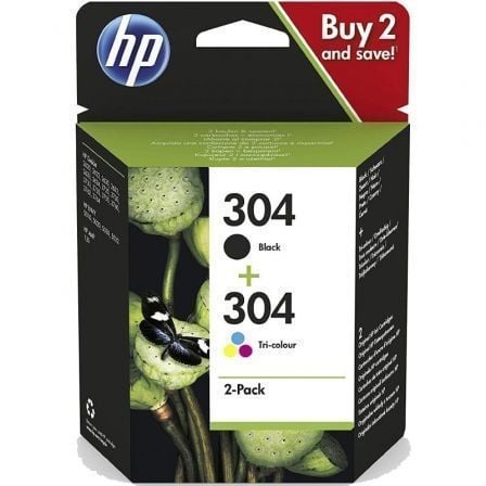 Cartucho de Tinta Original HP nº304 Multipack/ Preto/ Tricolor
