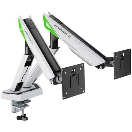 Soporte de Mesa Gaming com Contrapeso para 2 Monitores Aisens DT38TSR-345/ Giratorio/ Inclinable/ Até 16kg