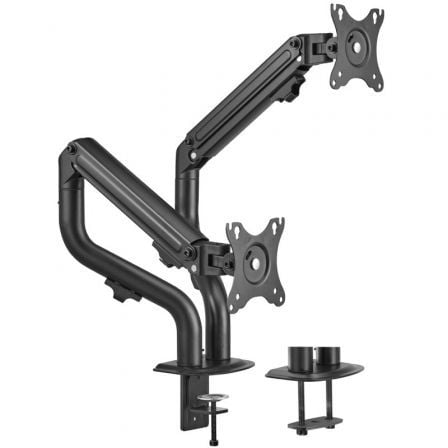 Soporte de Mesa para 2 Monitores Aisens DT32TSR-141/ Giratorio/ Inclinable/ Até 8kg