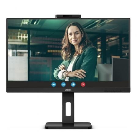 Monitor Profissional AOC 24P3QW 23,8"/ Full HD/ Webcam/ Multimédia/ Ajustável em altura/ Preto