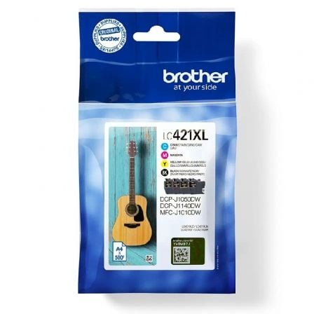 Tinteiro Original Brother LC421XL Alta Capacidade/ Multipack/ Ciano/ Magenta/ Amarelo/ Preto
