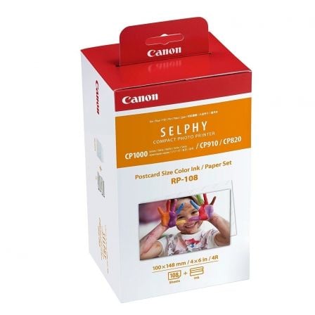 Tinteiro Original Canon RP-108 Multipack/ Tricolor + Papel Fotográfico
