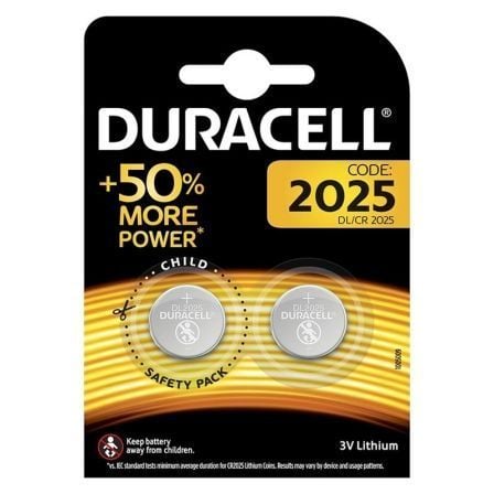 Pack de 2 Pilhas Botão Duracell DL2025B2 / 3V