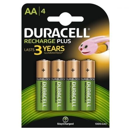 Pack de 4 Pilhas AA Duracell HR6-B / 1.2V / Recarregáveis