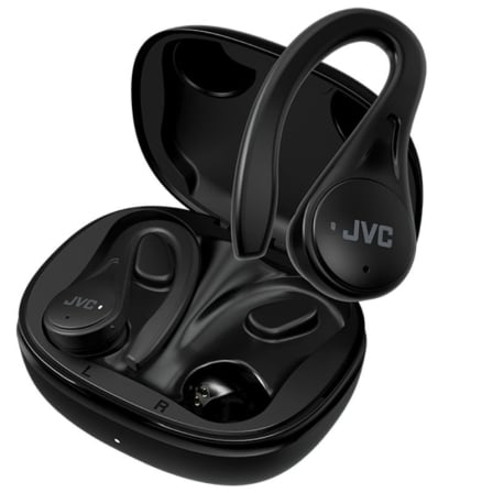 Auscultadores Bluetooth JVC HA-EC25T com caixa de carregamento/ Autonomia 7.5h/ Preto