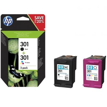 Cartucho de Tinta Original HP nº301 Multipack/ Preto/ Tricolor