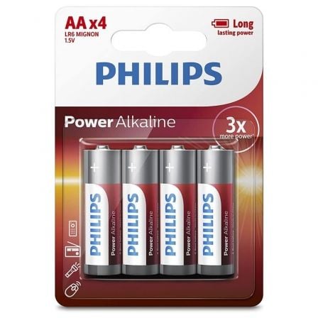 Pack de 4 Pilhas AA Philips LR6P4B/05 / 1.5V / Alcalinas