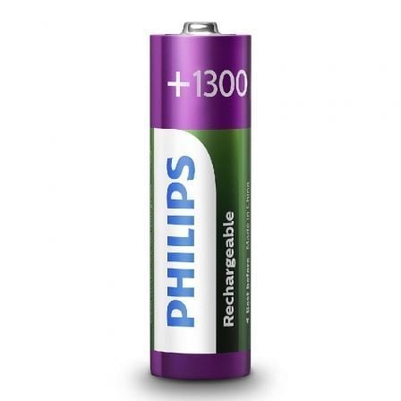 Pack de 4 Pilhas AA Philips R6B4A130/10 / 1.2V / Recarregáveis