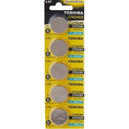 Pack de 5 Pilhas Botão Toshiba CR2450 / 3V / Alcalinas