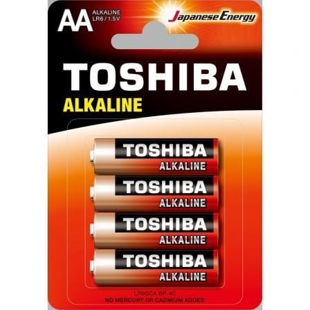 Pack de 4 Pilhas AA Toshiba Alkaline LR6 / 1.5V / Alcalinas