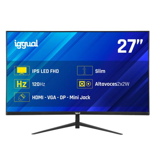 Monitor iggual 27" 1ms FHD 120Hz VGA HDMI DP MM
