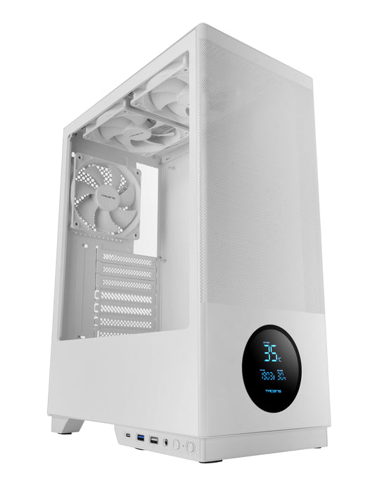 Caixa de Computador TACENS Caja Atx Ecrã Ventis 3X120mm Branco