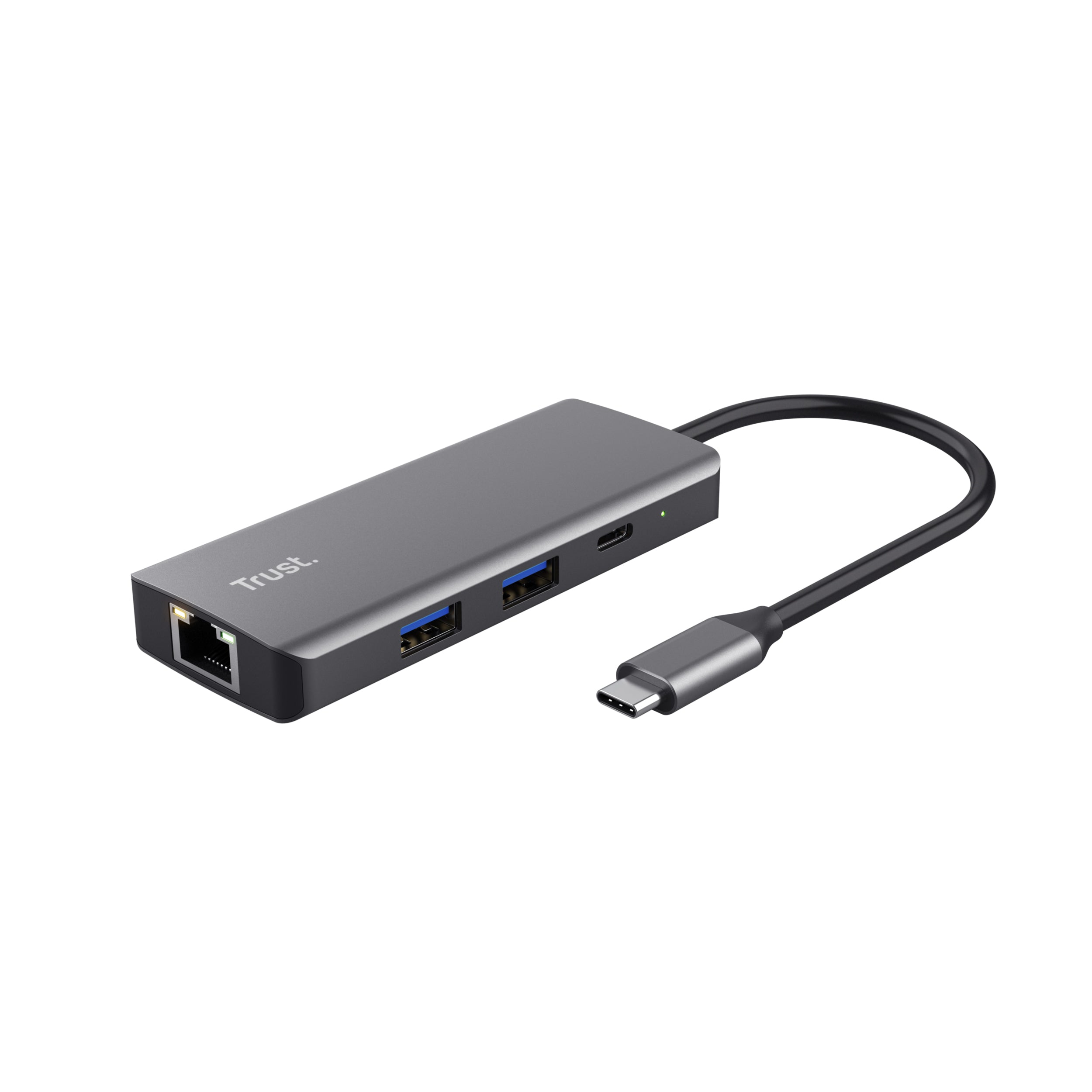 Acoplamento USB Tipo-C Trust Dalyx/ 2xUSB/ 2xUSB Tipo-C/ 1xHDMI 4K/ 1xRJ45/ cinzento