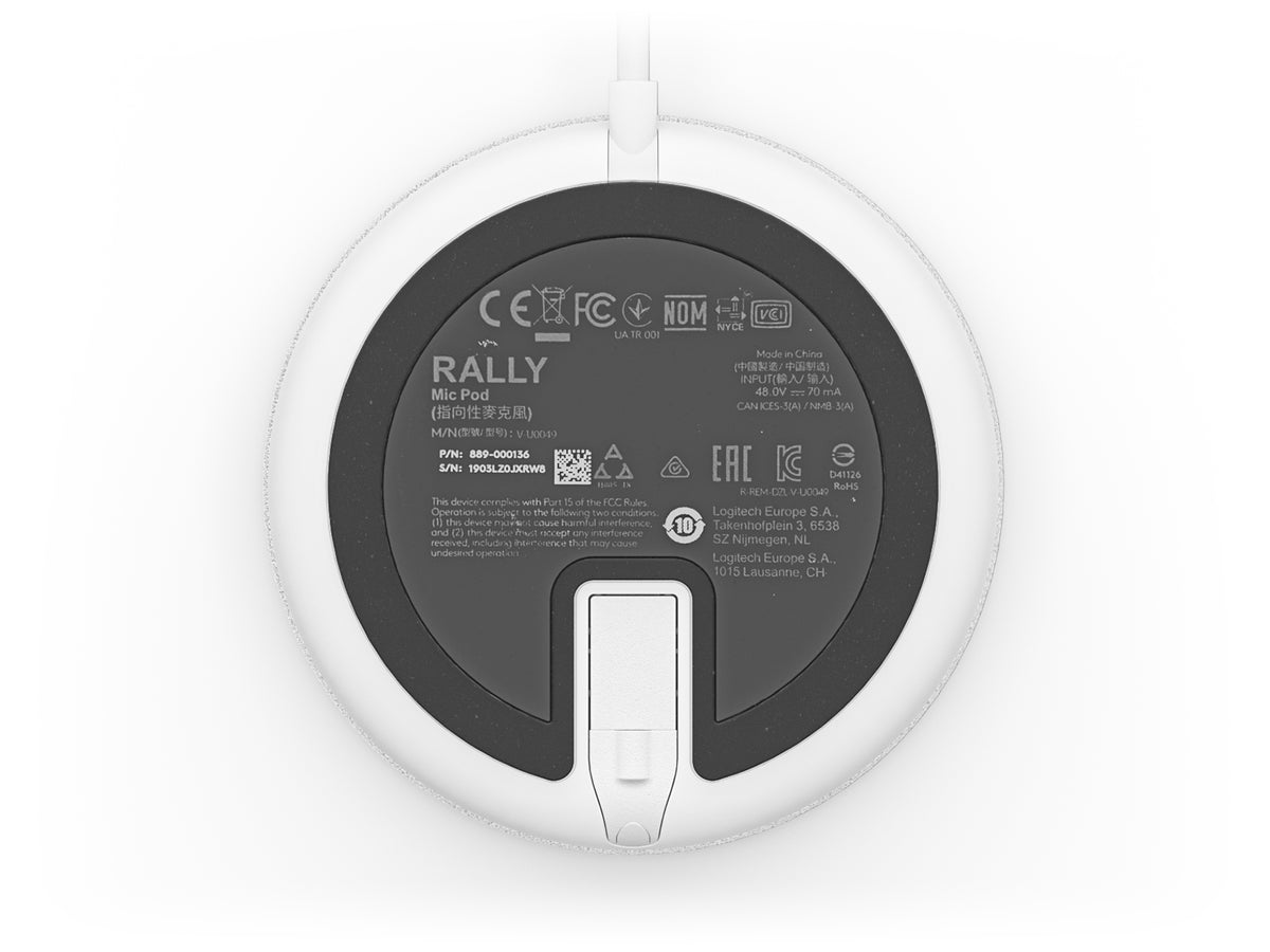 Sistema de Videoconferência Logitech Microphone Rally Mic Pod / 952-000038 branco - imagem 4