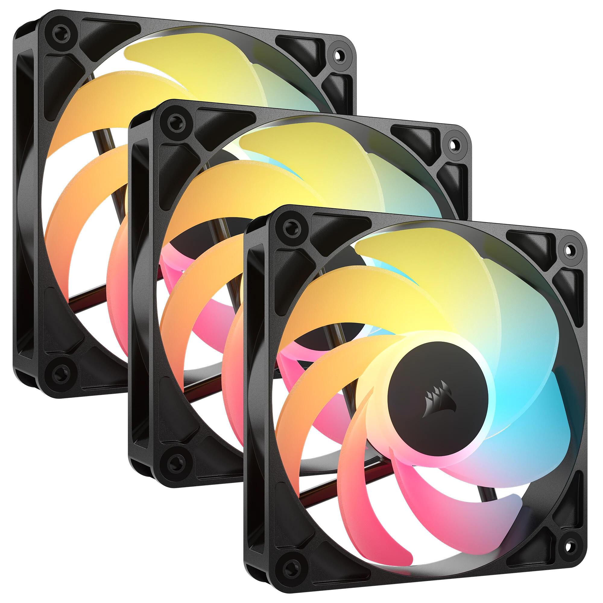 Ventoinha Corsair Fan RS120-R ARGB / CO-9050196-WW preto 3-Pack