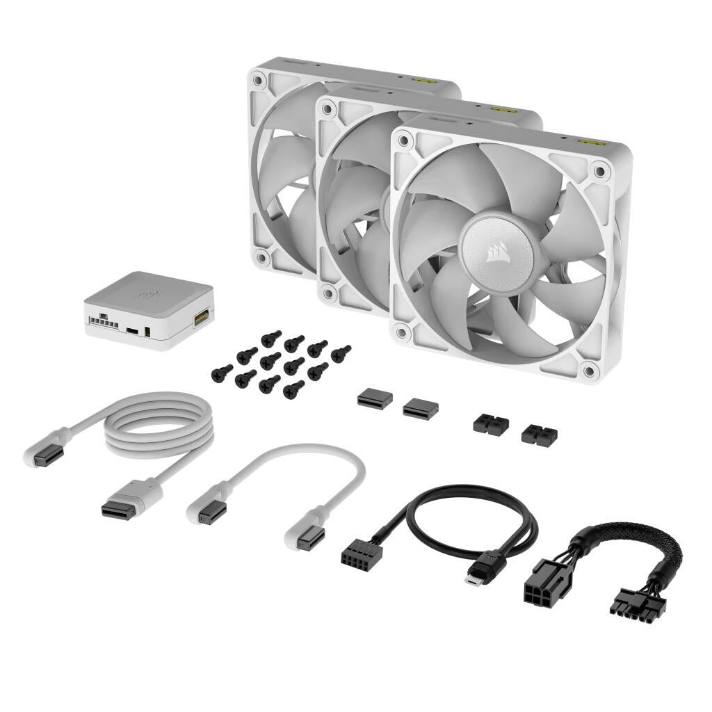 Ventoinha Corsair Fan RX120 RGB / CO-9051022-WW branco 3-Pack - imagem 3