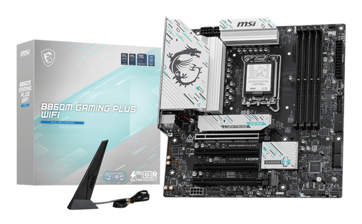 Placa-mãe MSI B860M de jogos PLUS WIFI Intel B860 LGA 1851 (Socket V1) micro ATX