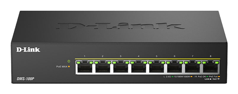 Switch de Rede D-Link DMS-108P/E 8x2.5mG PoE 230W