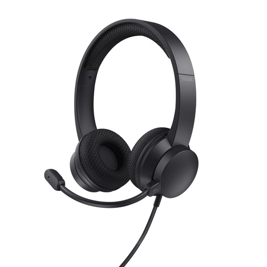 Auscultadores Trust Ayda/ com microfone/ USB/ preto