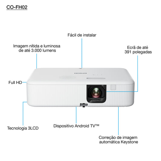 Projetor Epson CO-FH02 FHD AndTV 3000L HDMI USB