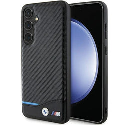 Capa BMW de couro carbono para Samsung Galaxy S24+ preta