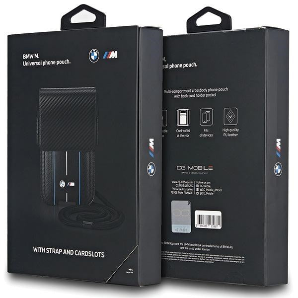 SACO BMW BMPSP15XMSCAKL Bolsa Carteira PRETO/black Carbono Riscas Azuis