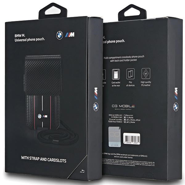 SACO BMW BMPSP15XMSCAKR Bolsa Carteira PRETO/black Carbono Riscas Vermelhas