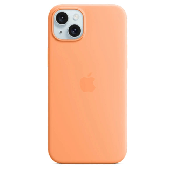 Capa de silicone Apple MT173ZM/A para iPhone 15 Plus - Sorvete de Laranja