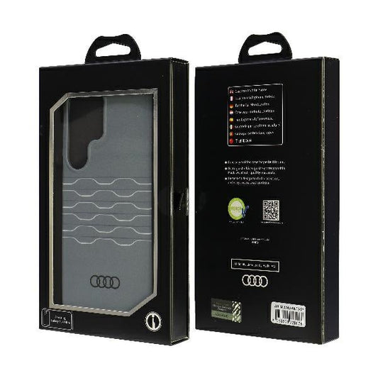 Capa rígida Audi com padrão geométrico IML para S24 Ultra S928, cinza