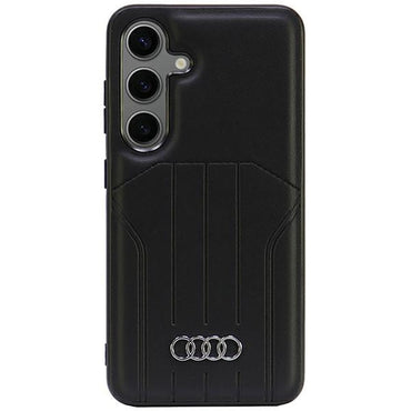 Capa rígida Audi em couro sintético com MagSafe para S24 S921, preto