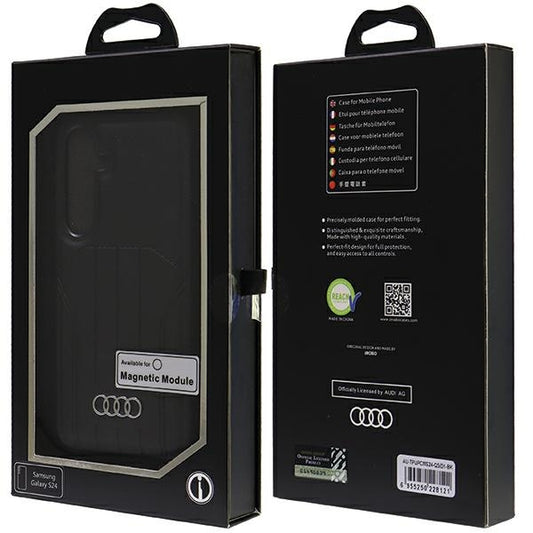 Capa rígida Audi em couro sintético com MagSafe para S24 S921, preto