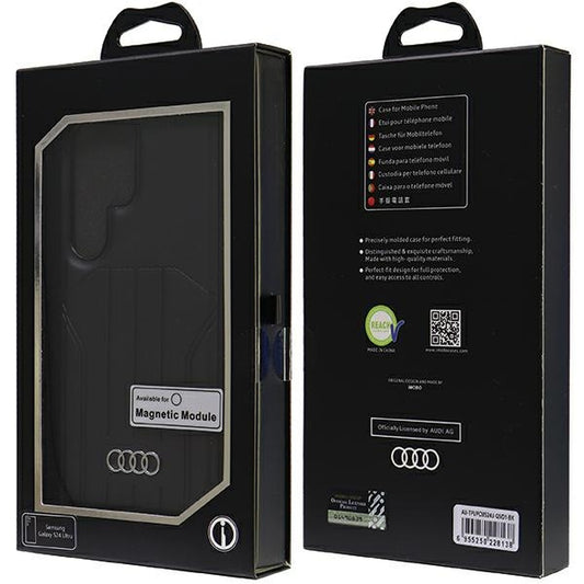 Capa rígida Audi em couro sintético com MagSafe para S24 Ultra S928, preto