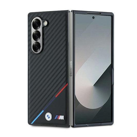 Capa BMW BMHMZFD623PUDTK para Samsung Galaxy Z Fold6 (F956) – hardcase carbono tricolor preta